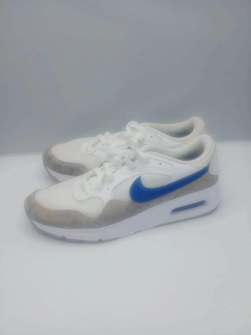 Nike Air Max SC CW4555-101 White /Game Royal-Wolf Grey Blue Men's Shoes Size 8.5